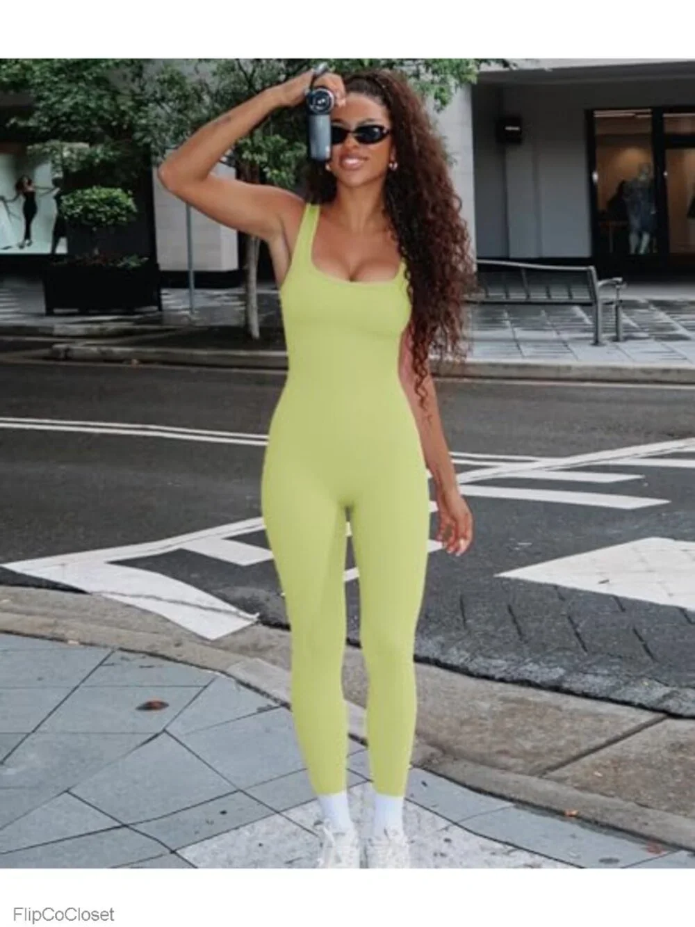 Sleeveless Square Neck Romper Jumpsuit for Women Athletic Yoga One Piece